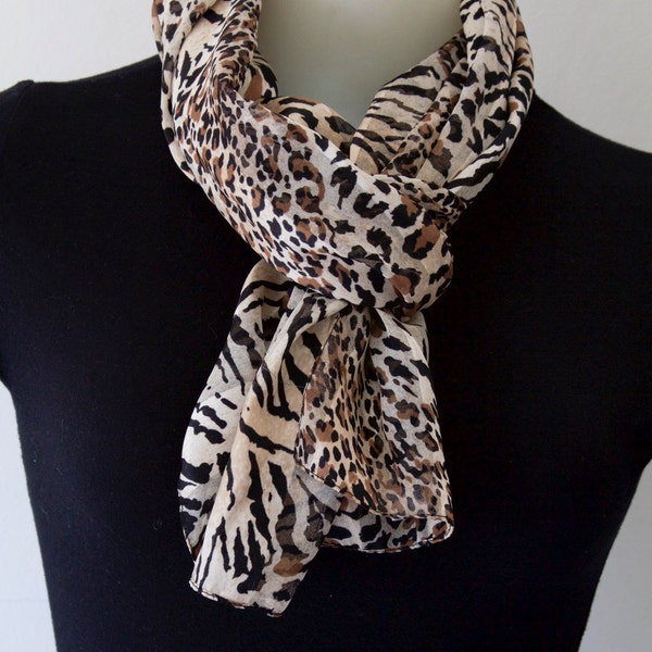 Leopard Print Scarf - Etsy