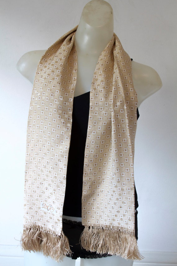DKNY Floral Geometrical Patterned Scarf with Frin… - image 1