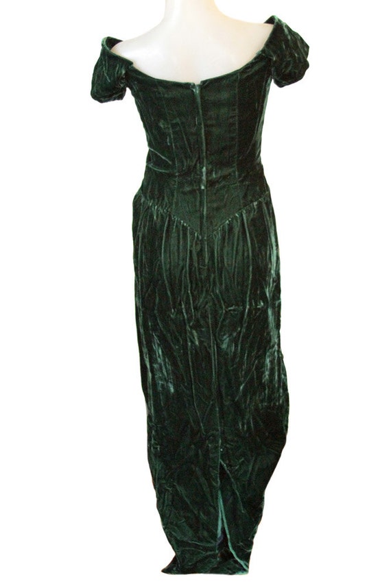 Green Vintage Velvet Maxi Dress - image 2