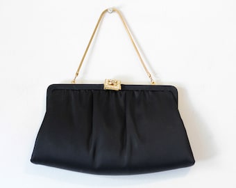 Black Vintage Purse with Gold Chain & Clasp