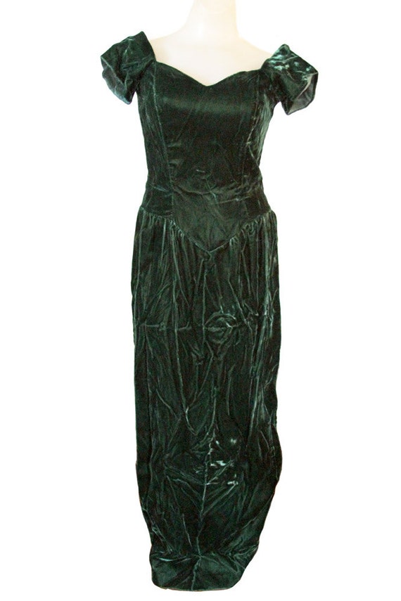 Green Vintage Velvet Maxi Dress