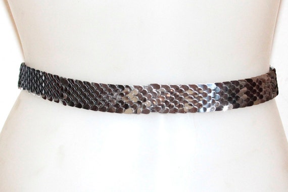Silver Vintage Metal Belt With Bow Buckle - image 2
