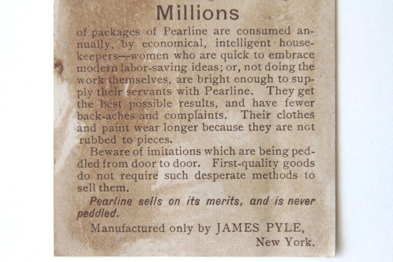 Pyles Pearline James Pyle's Pearline Washing Compound Card - Etsy