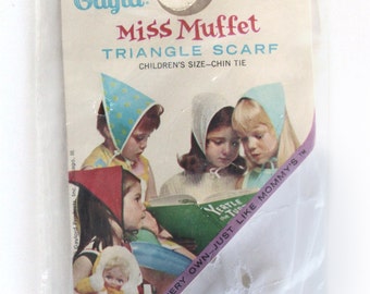 Vintage Gayla Miss Muffet Children's Triangle Scarf with Chin Tie