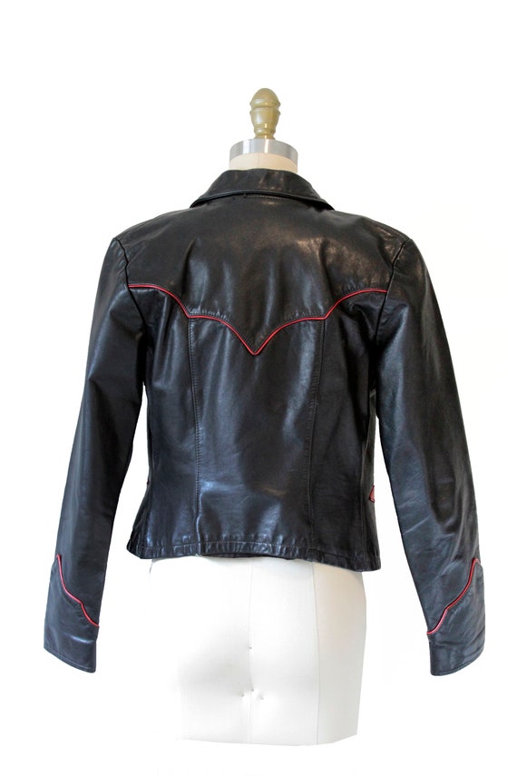 Vintage Black Leather Oshwahkon Jacket - image 5
