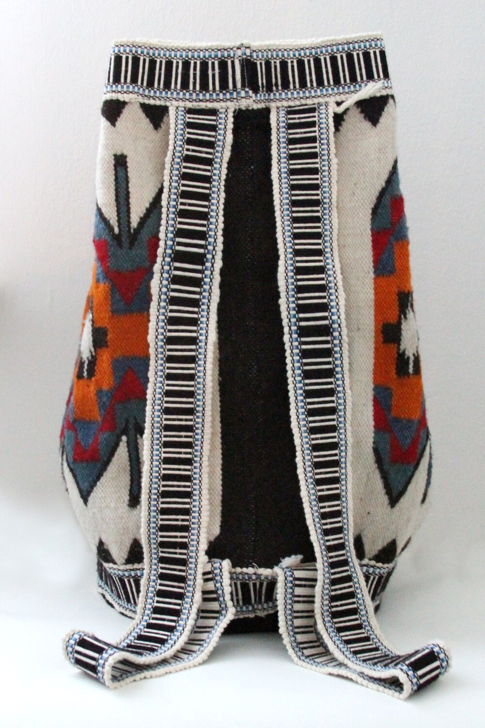 Bohemian 100% Wool Patchwork Backpack Festival Coachella Hippie Southwestern Tribal Woven Backpack Boho Aztec Hippie Southwestern Baja  main image 2