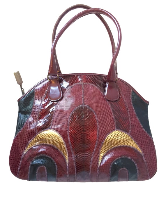 Vintage Reptile Skin Patchwork Purse - image 3