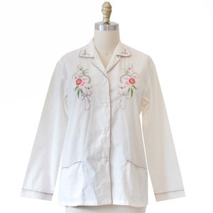 Pajama Set Floral Embroidery - NOS