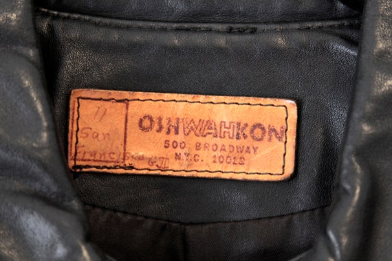 Vintage Black Leather Oshwahkon Jacket - image 8
