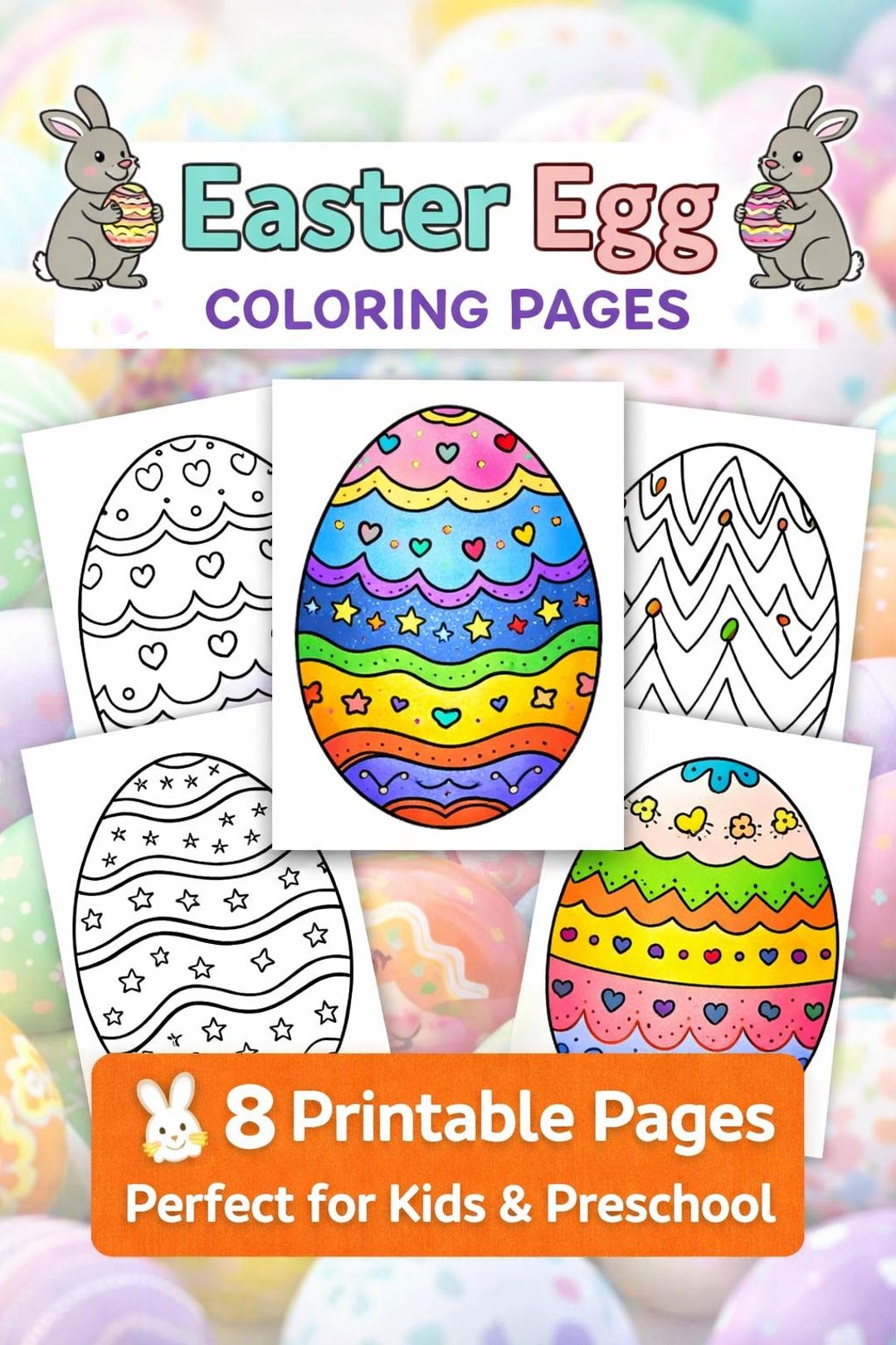 Easter Egg Coloring Pages | Kids Activity, Preschool Worksheets (PDF ...