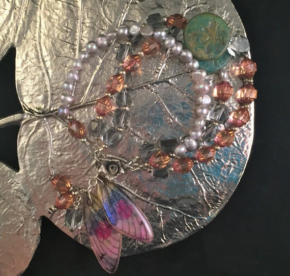 2 Strand Dragonfly Bracelet