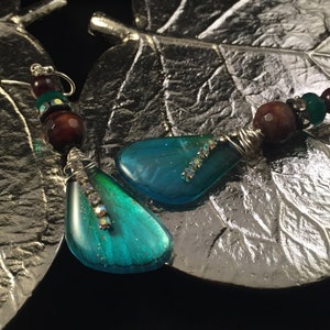 blue wing earrings, resin earrings, butterfly wing earrings, fairy wing earrings, blue butterfly earrings, blue fairy wing earrings, fairies
