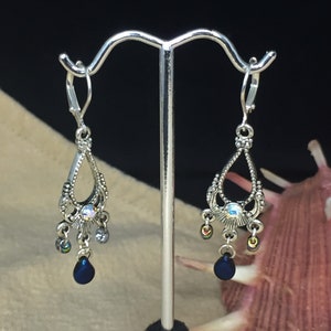 Victorian chandelier earrings, drop earrings, silver earrings, statement earrings, lever back earrings, affordable earrings, gift for mom