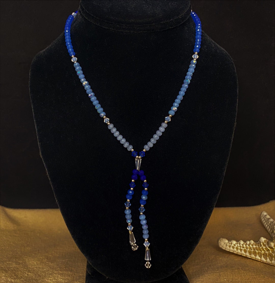 Blue Ombre Crystal Necklace Crystal Necklace Blue Necklace - Etsy