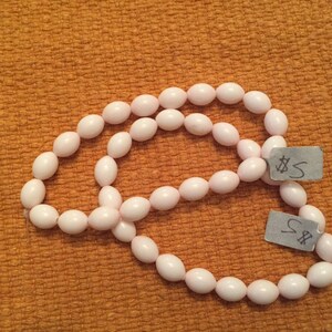 White beads, bead destash, bead lot, plastic beads, craft destash, lucite beads, vintage beads, ivory colored beads, kids craft beads