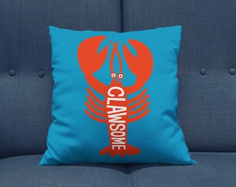 Cuscino decorativo con divertente aragosta / Federa per cuscino con artigli / Arredamento per casa al mare