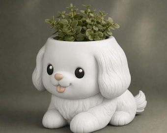 Kawaii Hunde Blumentopf | Niedlicher Welpe | Süßer Pflanzentopf