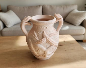 Jarrón único con forma de dragón: elegante jarrón de flores impermeable de estilo gótico | Resistente al agua | 18 cm de alto