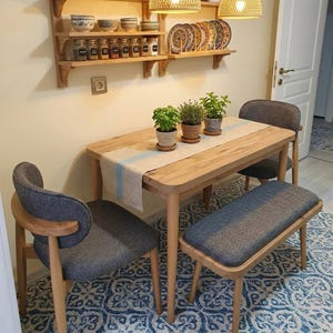 Minimalist Narrow Dining Table, Small Space Kitchen Table, Modern Scandinavian Wood Table, Apartment Decor, Chic Furniture