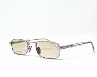 Prada B54S Silver Rectangular Vintage Style Frame - Light Brown Lens