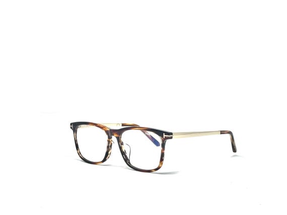 Tom Ford 55mm Rectangular Tortoise Eyeglasses / B… - image 3