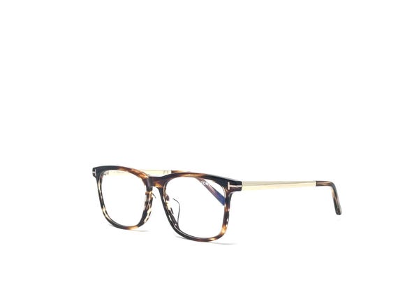 Tom Ford 55mm Rectangular Tortoise Eyeglasses / B… - image 1