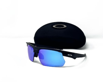 Oakley Sport Sunglasses Polarized / Bisphaera OO9400 / Black Frame Blue Prizm Reflective Lens