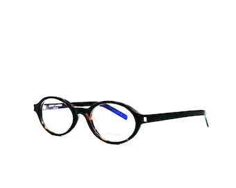 Iconic Saint Laurent Oval Brown Tortoise Eyeglasses / SL 751 Jeanne 002 Blue Light Lens / Women Vintage Frames 50mm