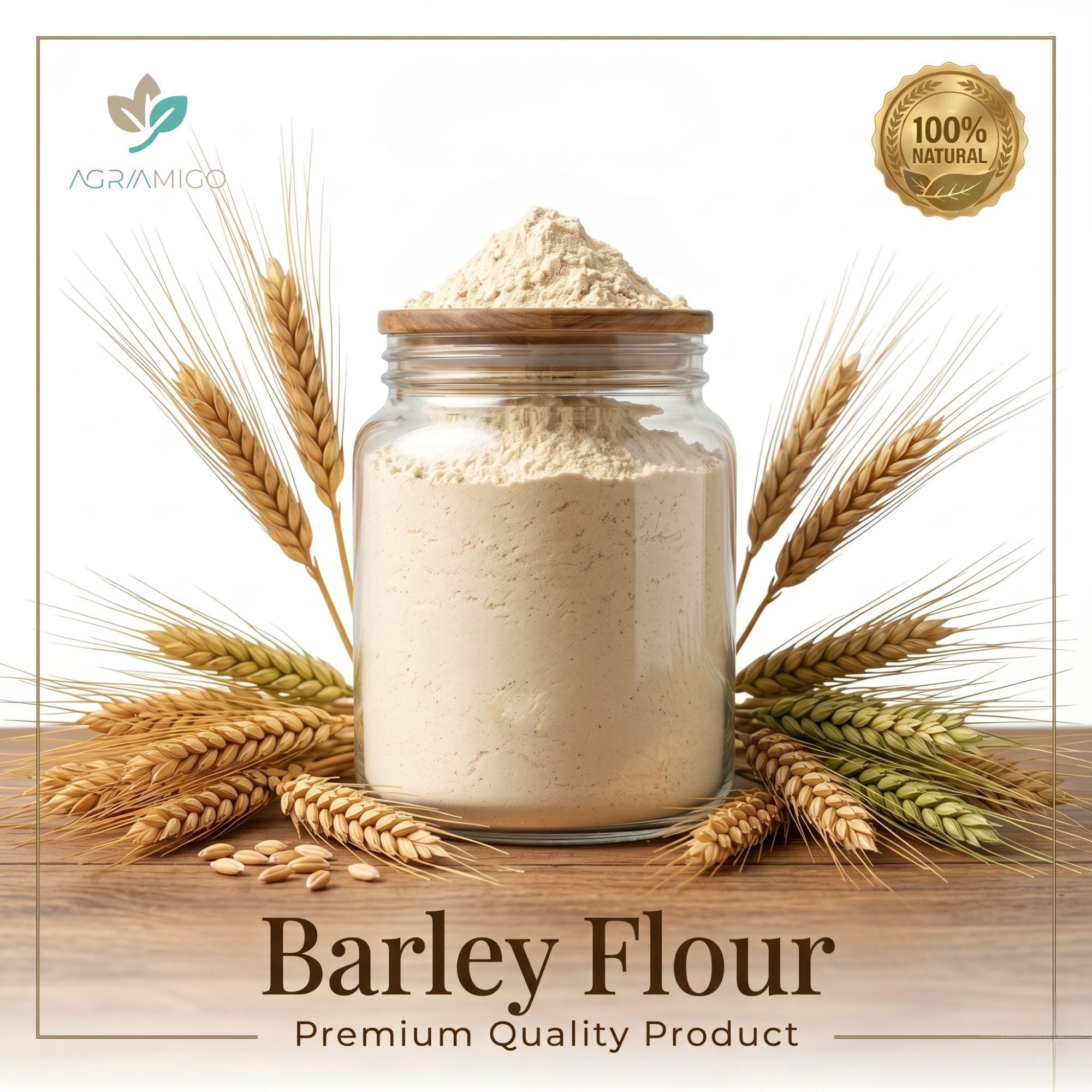 Whole Grain Barley Flour Fine Milled Atta for Baking, Cooking Ingredient