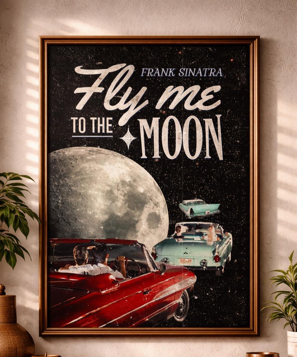 Fly Me to the Moon Poster - Etsy