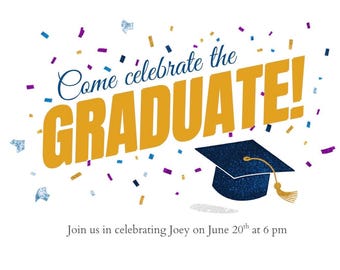 Custom Canva Graduation Party Invitation Templete