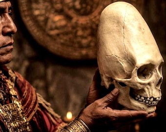 Réplica de cráneo alargado de Paracas, artefacto peruano antiguo, decoración de cráneo humano, estilo Dark Academia, Memento Mori