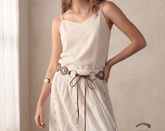 Boho Y2K Star Ring Belt, Vintage Faux Suede Tie Waist Chain, Western Gothic Concho Belt, Festival Fringe Belt, Womens Fashion Accessory