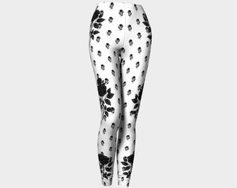 Leginsy z nadrukiem Black Rose: materiał o dopasowanym kroju i wysokiej wydajności