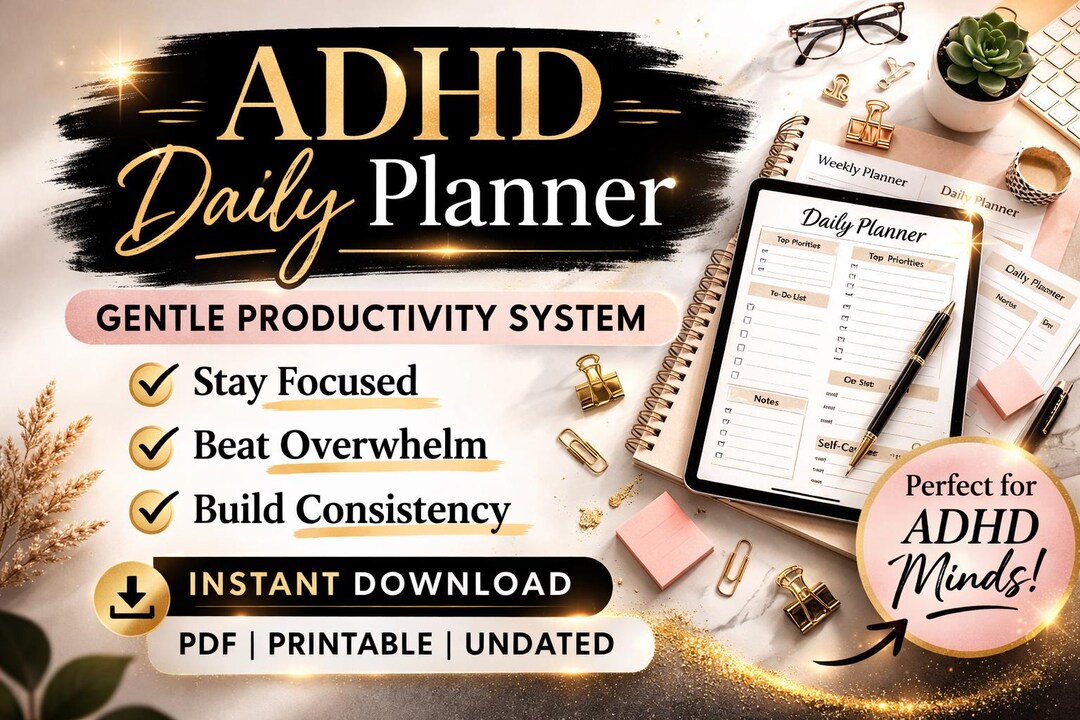 ADHD | Digital Planner | Minimalist Productivity | Digital & Instant ...