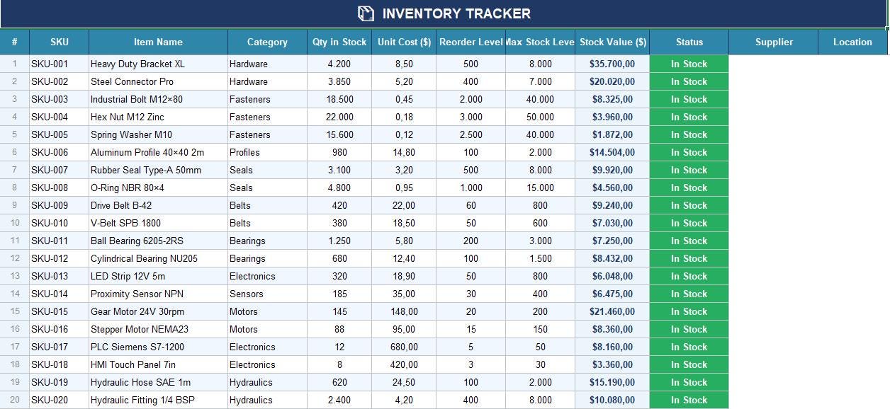 Inventory Management Excel Template | Warehouse Inventory Tracker ...