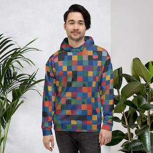 Anti-Surveillance Hoodie – Adversarial Camouflage, AI Disruption Design All-Over Print Recycled Unisex Hoodie