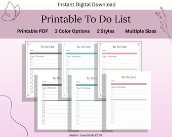 Daily To Do List Printable | Minimal Planner | Checklist Template | Task Organizer | Productivity Planner | A4 A5 PDF | Instant Download