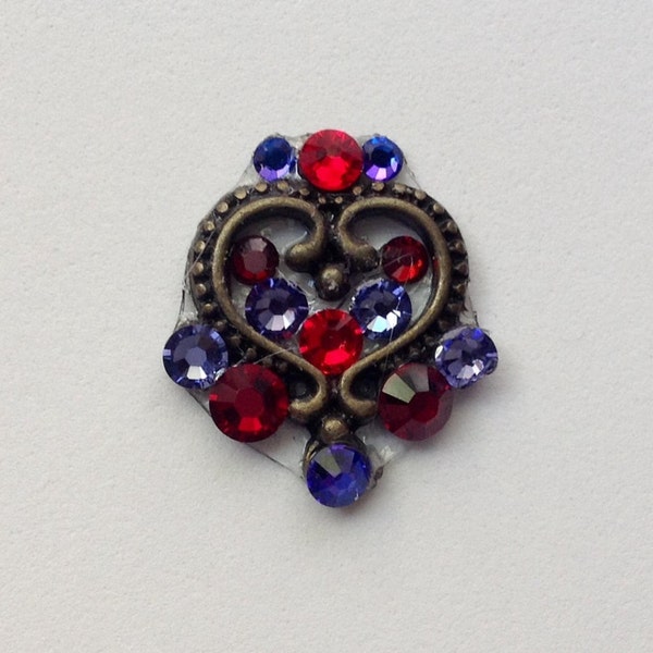 Purple & Red Heart Swarovski Crystal Bindi