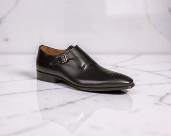 Zapatos formales negros hechos a mano para hombre, zapatos de vestir negros para hombre, zapatos de cuero para hombre.