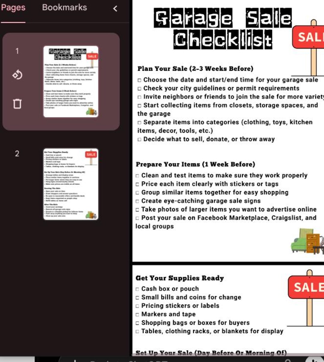 Garage Checklist Bundle | Reseller Flip Guide (PDF Download) - Etsy