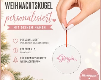 Weihnachtskugel personalisiert mit Name, Personalisierter Weihnachtsbaumschmuck, Christbaumschmuck, Weihnachtsgeschenk