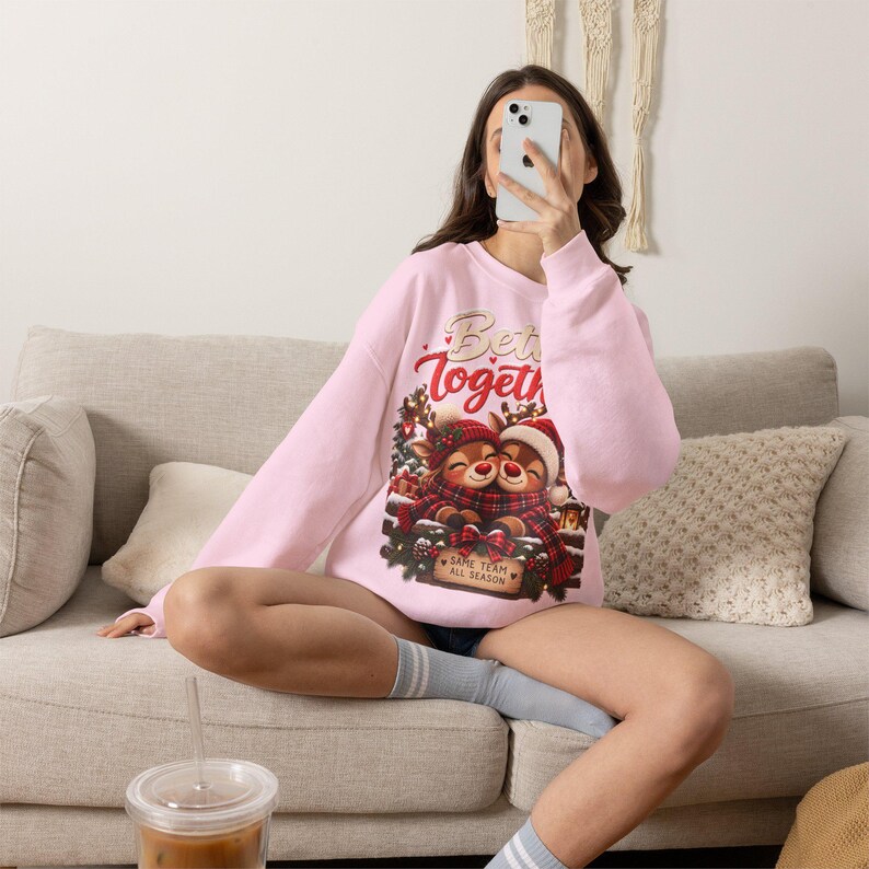 Weihnachtlich sweater for Mama & Papa, Weihnachtsoutfit for Paare, Partnerlook Weihnachten, Rentier Sweatshirt, Weihnachtsgeschenk image 15