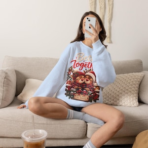 Weihnachtlich sweater for Mama & Papa, Weihnachtsoutfit for Paare, Partnerlook Weihnachten, Rentier Sweatshirt, Weihnachtsgeschenk image 14
