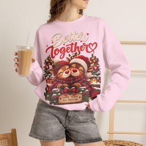 Weihnachtlich sweater for Mama & Papa, Weihnachtsoutfit for Paare, Partnerlook Weihnachten, Rentier Sweatshirt, Weihnachtsgeschenk image 5