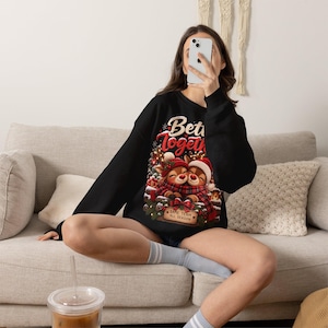 Weihnachtlich sweater for Mama & Papa, Weihnachtsoutfit for Paare, Partnerlook Weihnachten, Rentier Sweatshirt, Weihnachtsgeschenk image 13