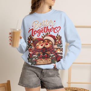 Weihnachtlich sweater for Mama & Papa, Weihnachtsoutfit for Paare, Partnerlook Weihnachten, Rentier Sweatshirt, Weihnachtsgeschenk image 4