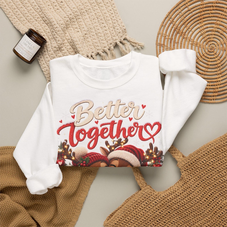 Weihnachtlich sweater for Mama & Papa, Weihnachtsoutfit for Paare, Partnerlook Weihnachten, Rentier Sweatshirt, Weihnachtsgeschenk image 7