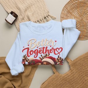 Weihnachtlich sweater for Mama & Papa, Weihnachtsoutfit for Paare, Partnerlook Weihnachten, Rentier Sweatshirt, Weihnachtsgeschenk image 9