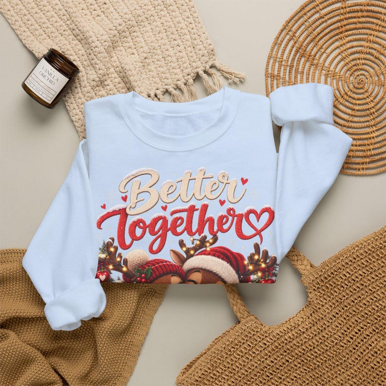Weihnachtlich sweater for Mama & Papa, Weihnachtsoutfit for Paare, Partnerlook Weihnachten, Rentier Sweatshirt, Weihnachtsgeschenk image 9